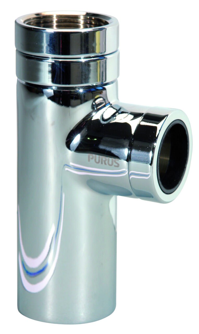 8076335 Designvattenlås Rund G32xØ32 förkromad mässing