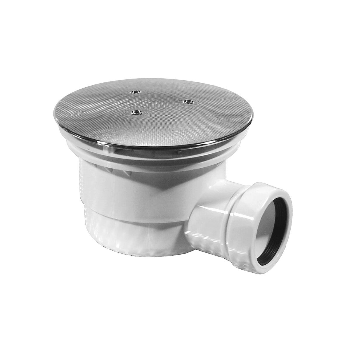 8571980 Duschkarsvattenlås Ø40 x 90 mm vitt med kromat lock