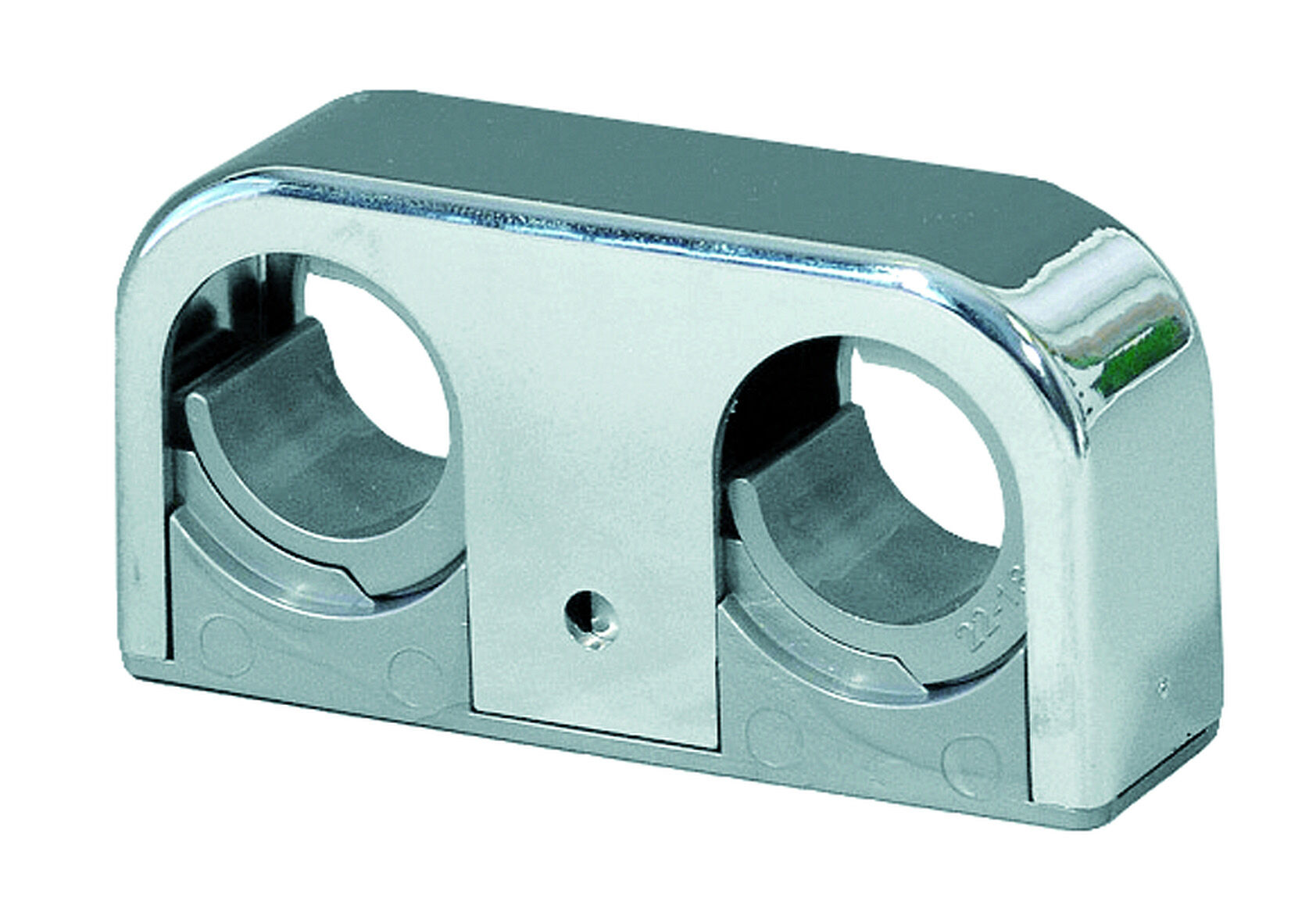 Dobbelt rørbærer Ø18-22/cc 40 forkromet